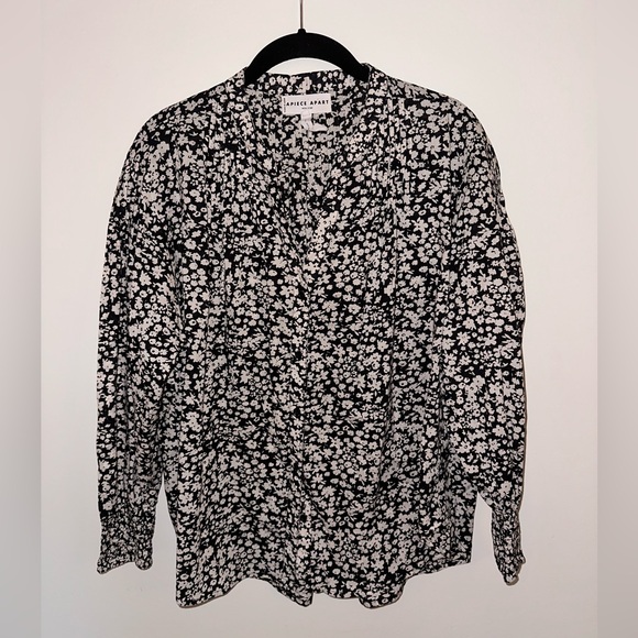 APIECE APART Yerba Pintucked Floral-print Organic Cotton-voile Blouse - Picture 6 of 7